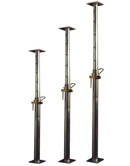 three acrow prop temporary masonry supports