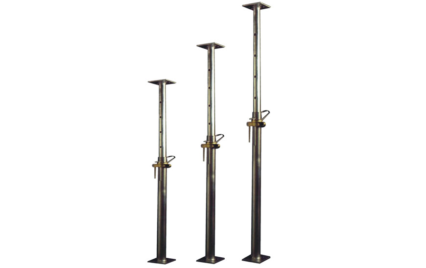 three acrow prop temporary masonry supports